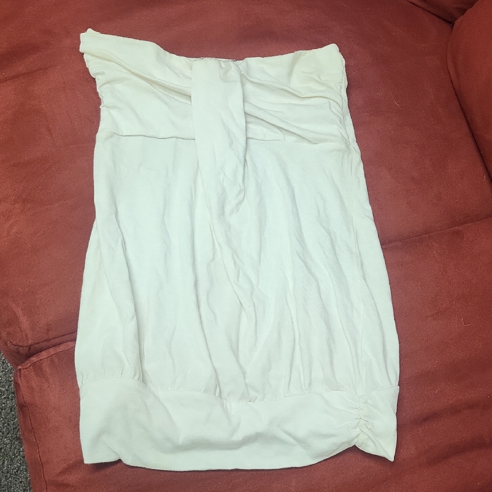 Wet Seal Off-White Strapless Shirt